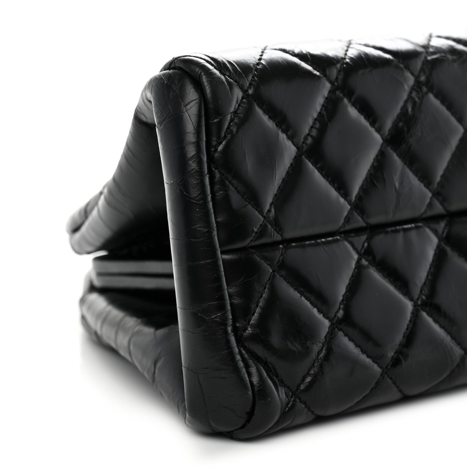 Chanel Glazed Calfskin Quilted Medium Just Mademoiselle Black 9 of 10
