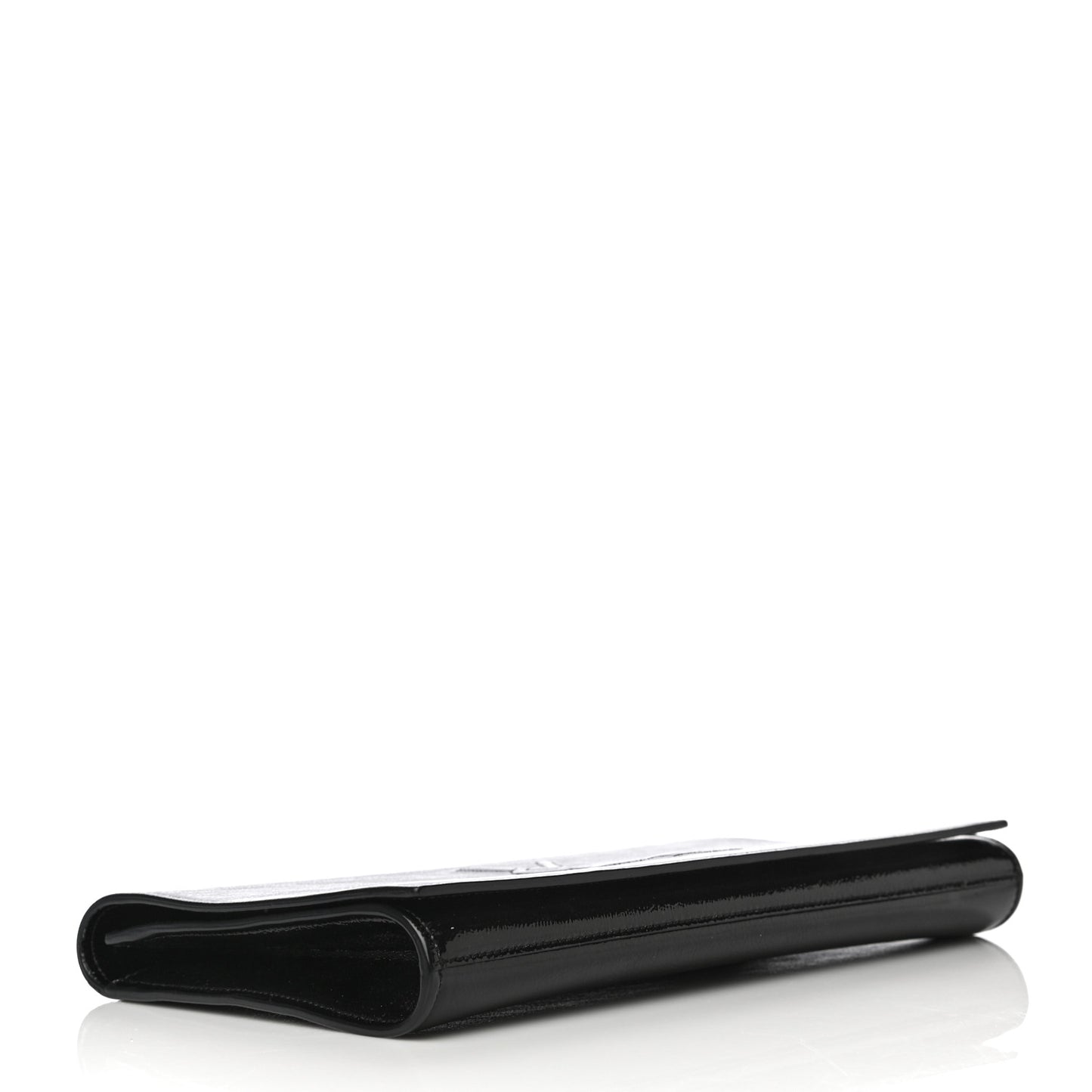 Textured Patent Monogram Large Belle De Jour Clutch Black