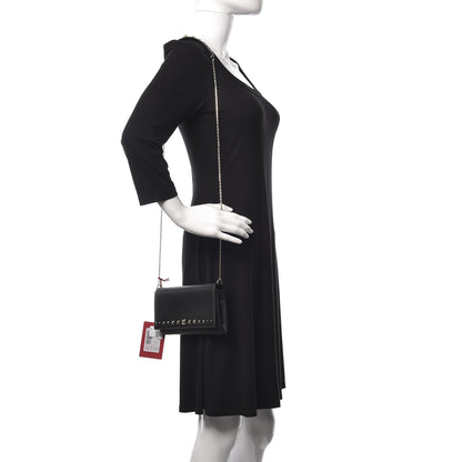 Valentino Garavani Vitello Rockstud Crossbody Wallet on Chain Black 2 of 11