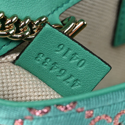Gucci Canvas Lame GG Monogram Super Mini GG Marmont Shoulder Bag Turquoise Multicolor 7 of 10