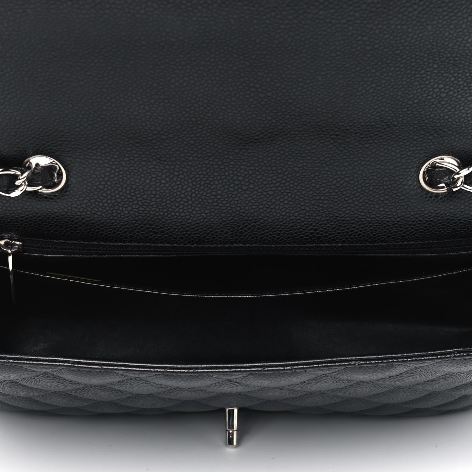 Chanel Caviar Quilted Jumbo Single Flap Black 4 of 5