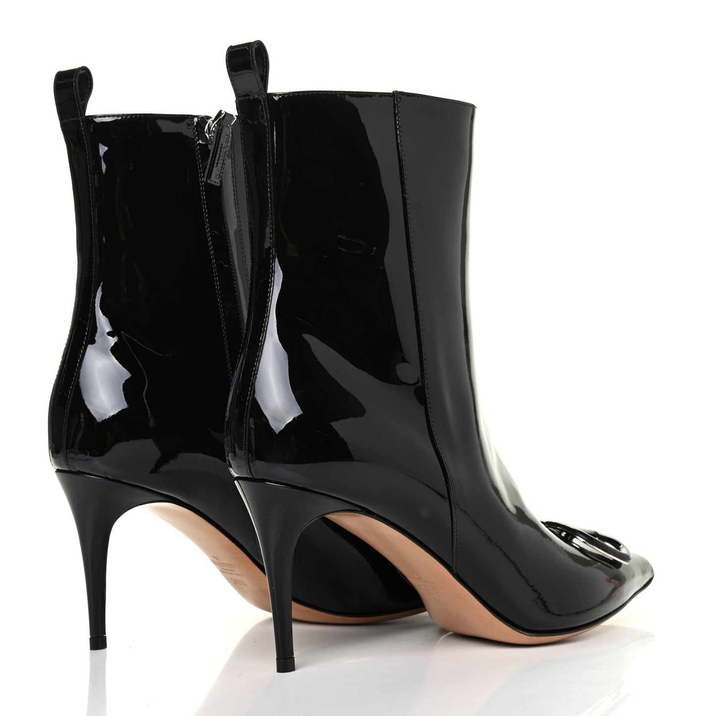 Patent VLogo Ankle Boots 39.5 Black