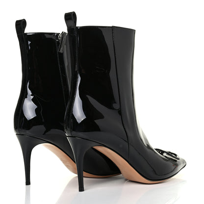 Valentino Garavani Patent VLogo Ankle Boots 39.5 Black 3 of 5