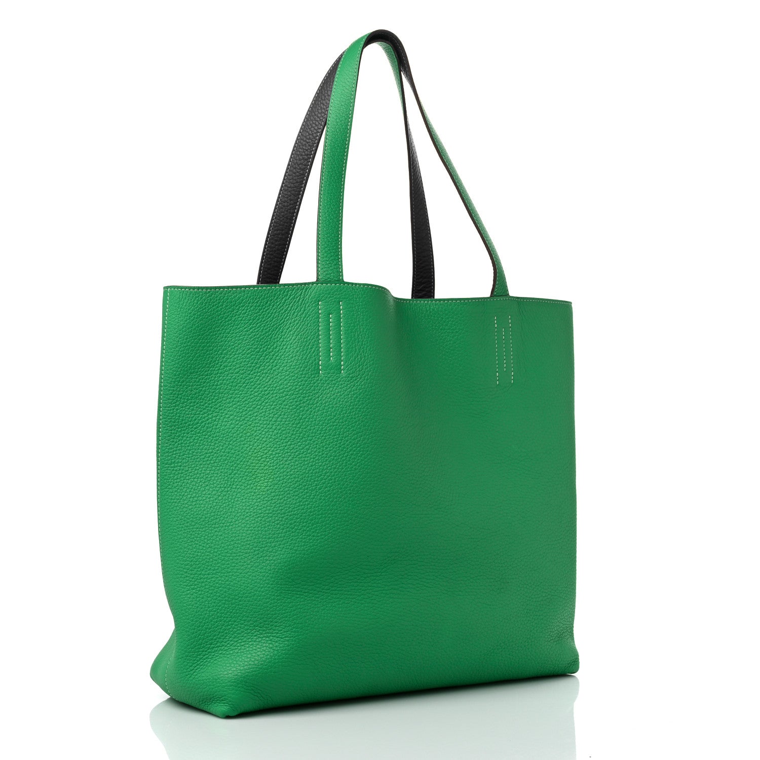 Hermes Taurillon Clemence Double Sens 36 Reversible Tote Menthe Bleu Thalassa 3 of 15