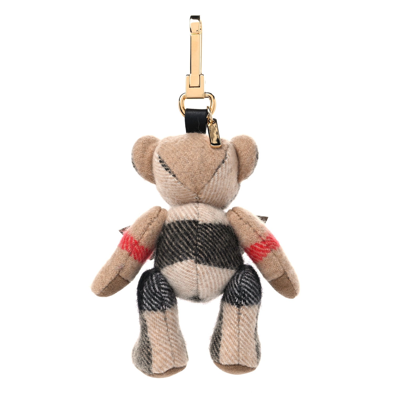 Burberry Cashmere House Check Thomas Bear Bag Charm Camel Gold 3 of 4