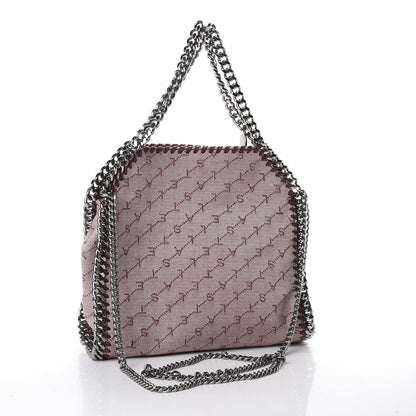 Stella McCartney Denim Logo Mini Falabella Tote Burgundy 2 of 8