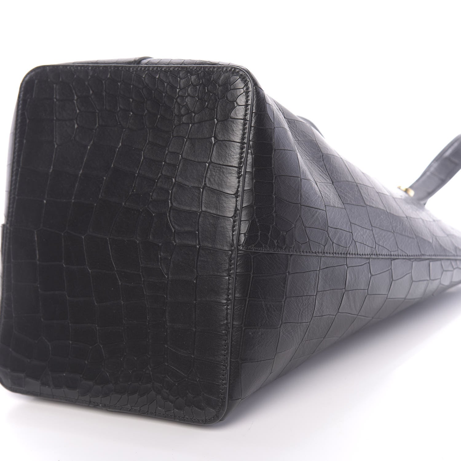 Mulberry Calfskin Crocodile Embossed Kite Bucket Bag Black 9 of 9