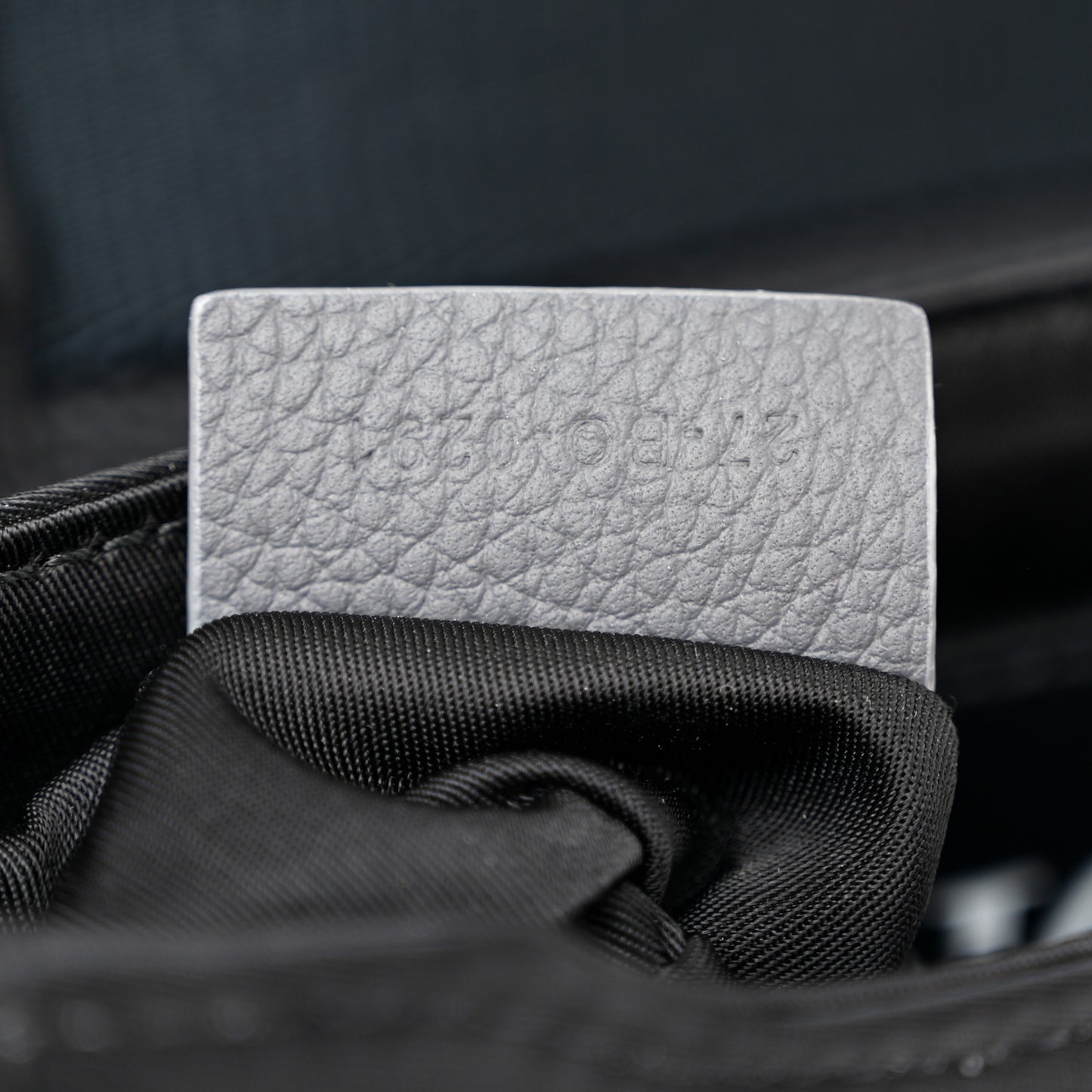 X SACAI Grained Calfskin Technical Fabric Mens Saddle Bag Black