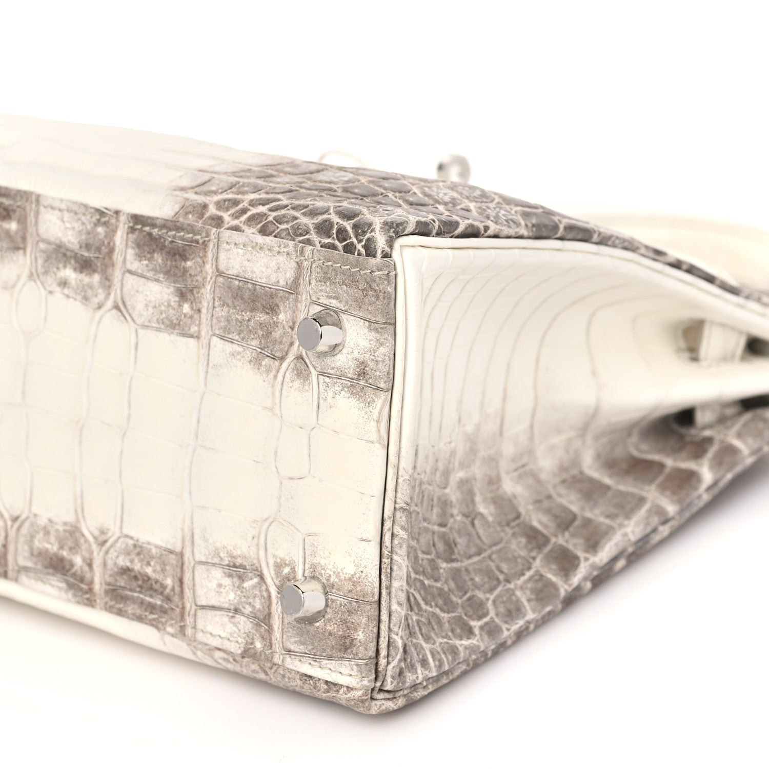 Hermes Matte Niloticus Crocodile Himalaya Kelly Retourne 28 White 10 of 11