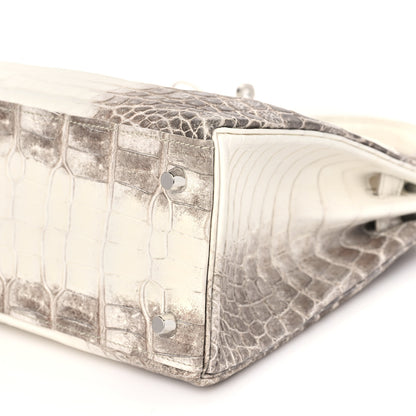 Hermes Matte Niloticus Crocodile Himalaya Kelly Retourne 28 White 10 of 11