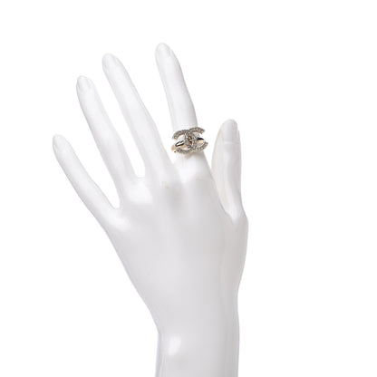 Chanel Crystal CC Ring 49 4.75 Gold 2 of 4