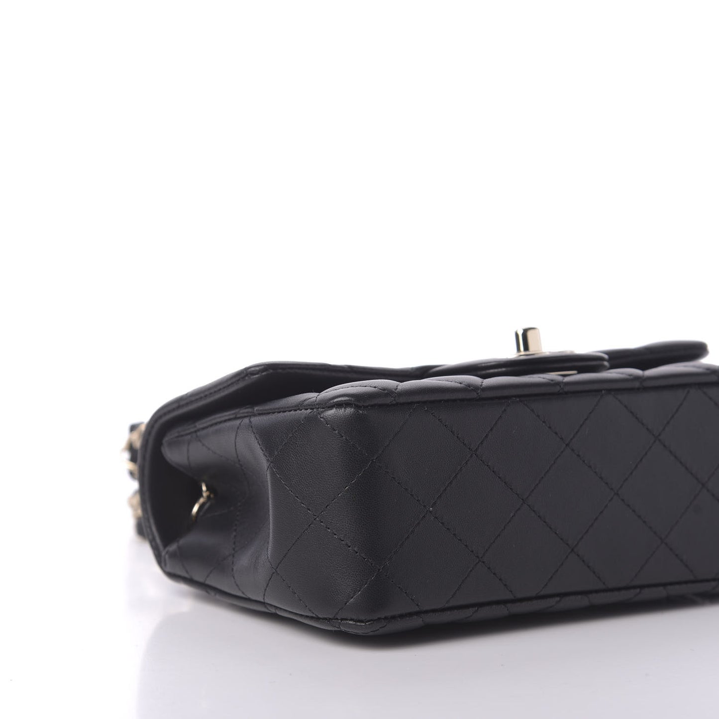 Lambskin Quilted Mini Rectangular Flap Black