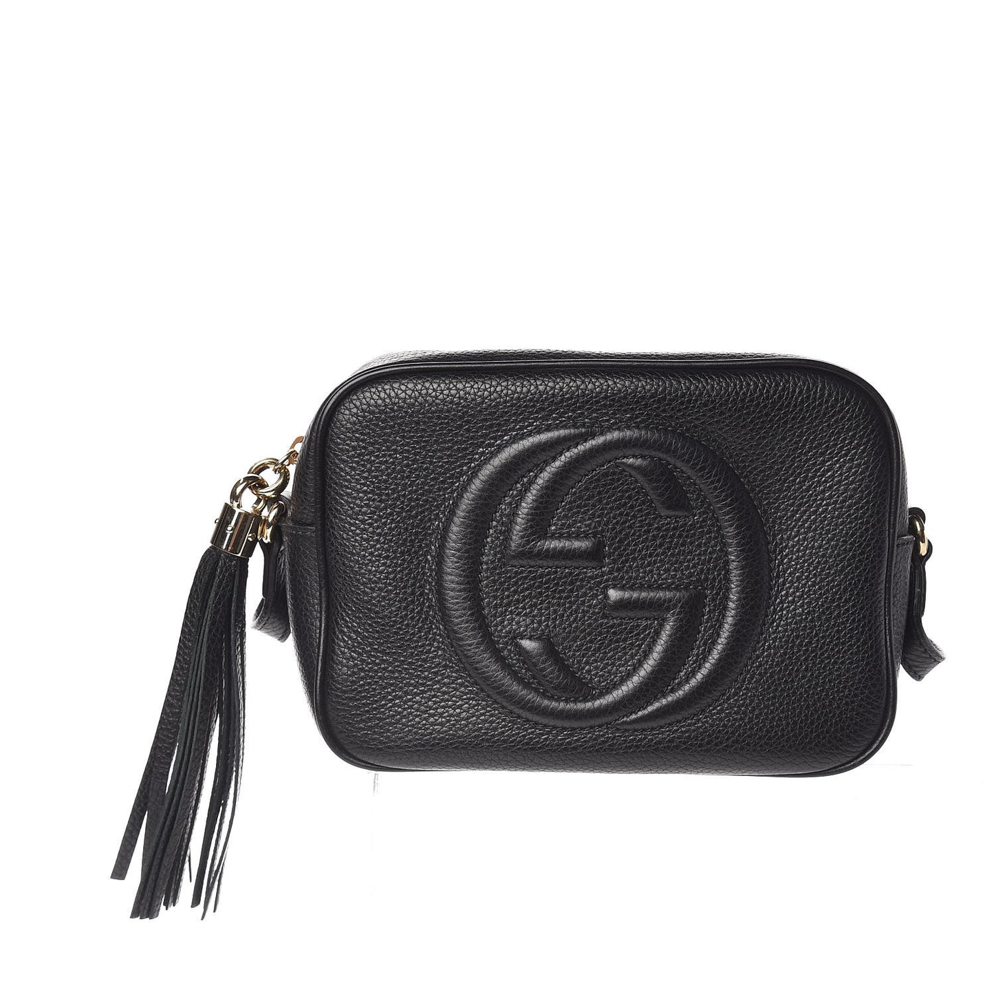 Pebbled Calfskin Small Soho Disco Bag Black