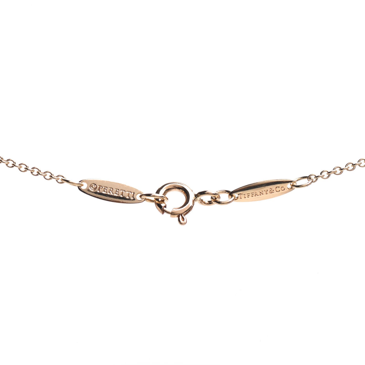 18K Yellow Gold Diamond 11mm Elsa Peretti Open Heart Pendant Necklace