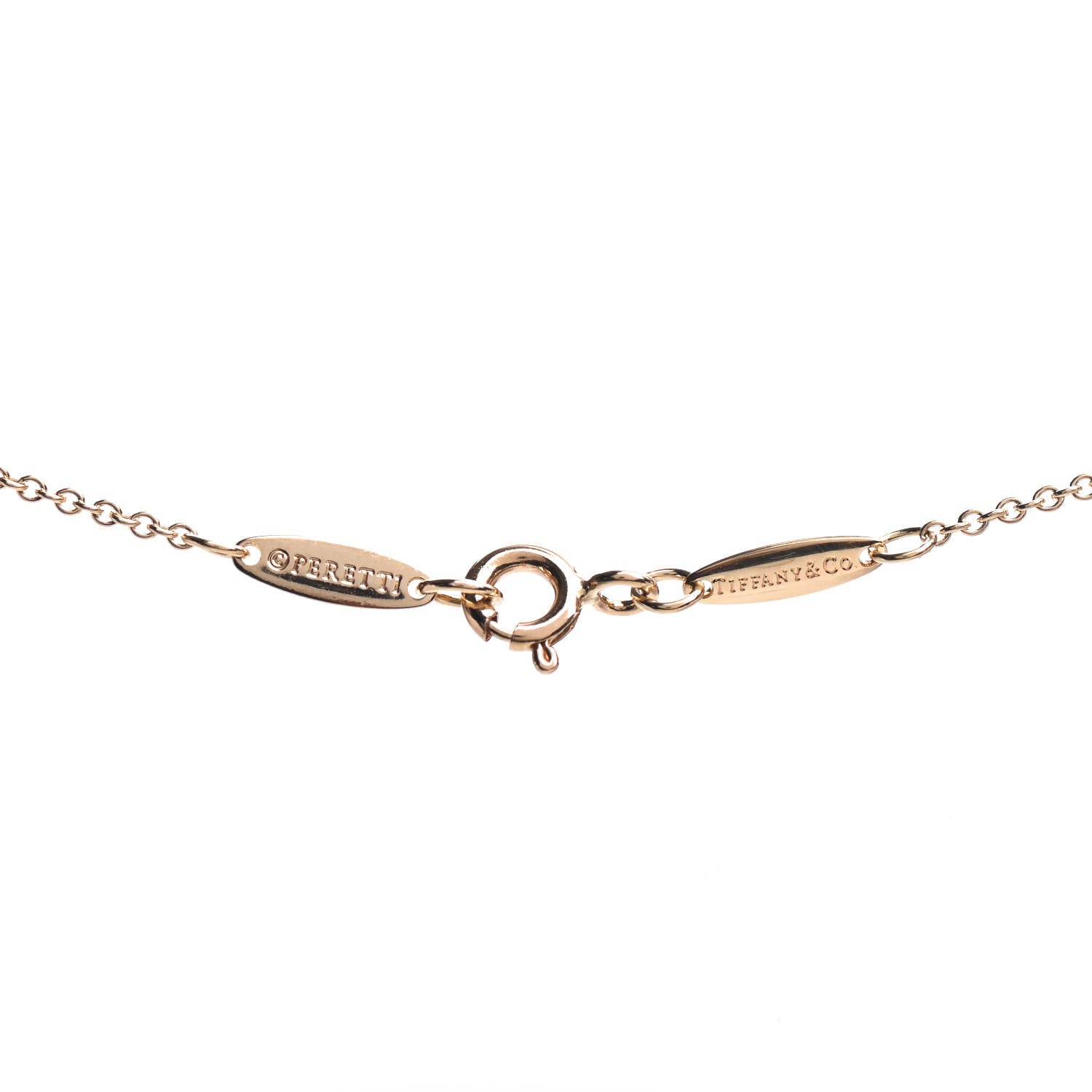 Tiffany 18K Yellow Gold Diamond 11mm Elsa Peretti Open Heart Pendant Necklace 4 of 5