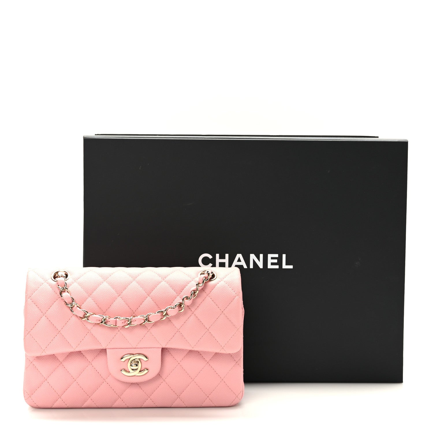 Chanel Caviar Quilted Small Double Flap Pink 10 of 10
