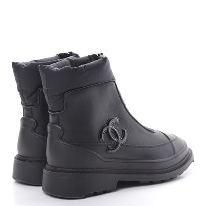 Chanel Calfskin Nylon CC Ankle Snow Boots 35.5 Black 4 of 8