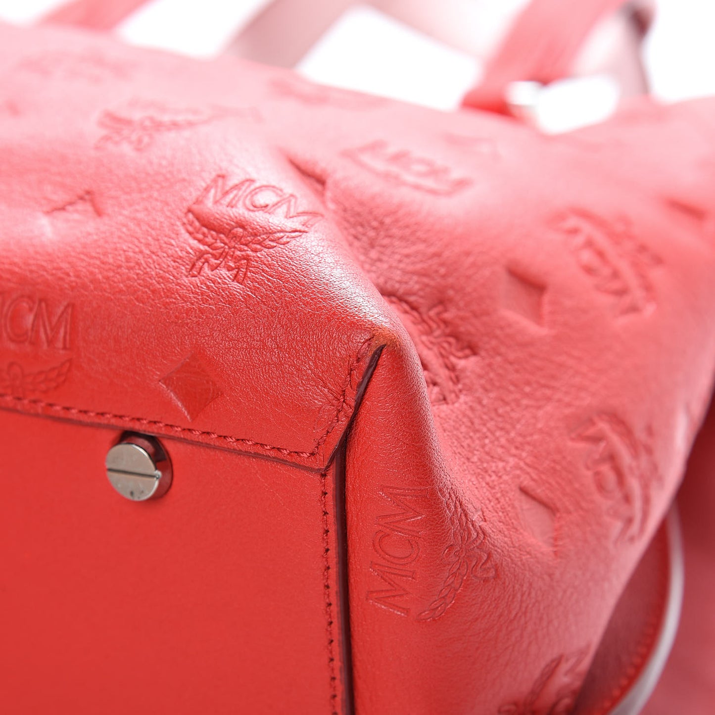 Calfskin Ottomar Monogram Large Essential Tote Viva Red