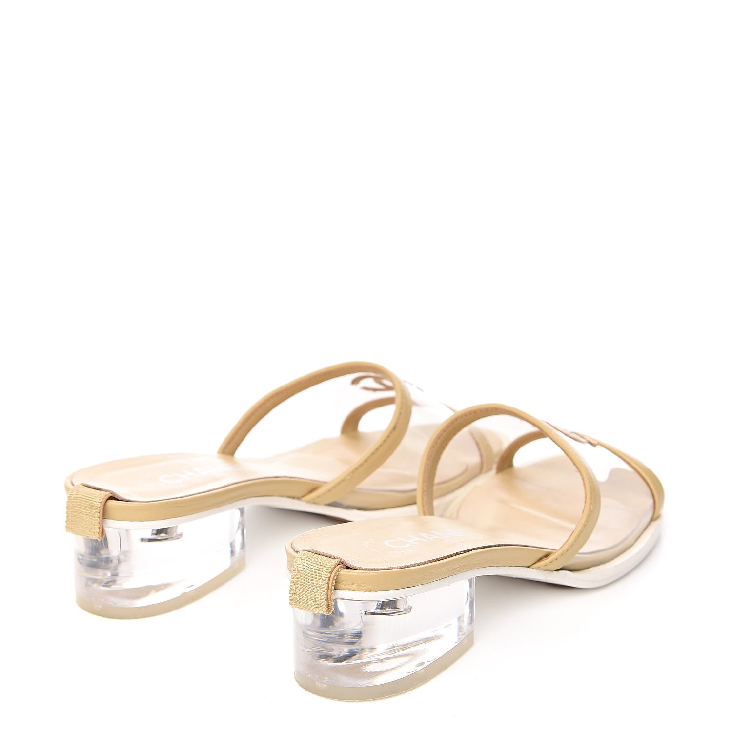 Chanel Lambskin PVC Mule 36 Transparent Beige 4 of 8