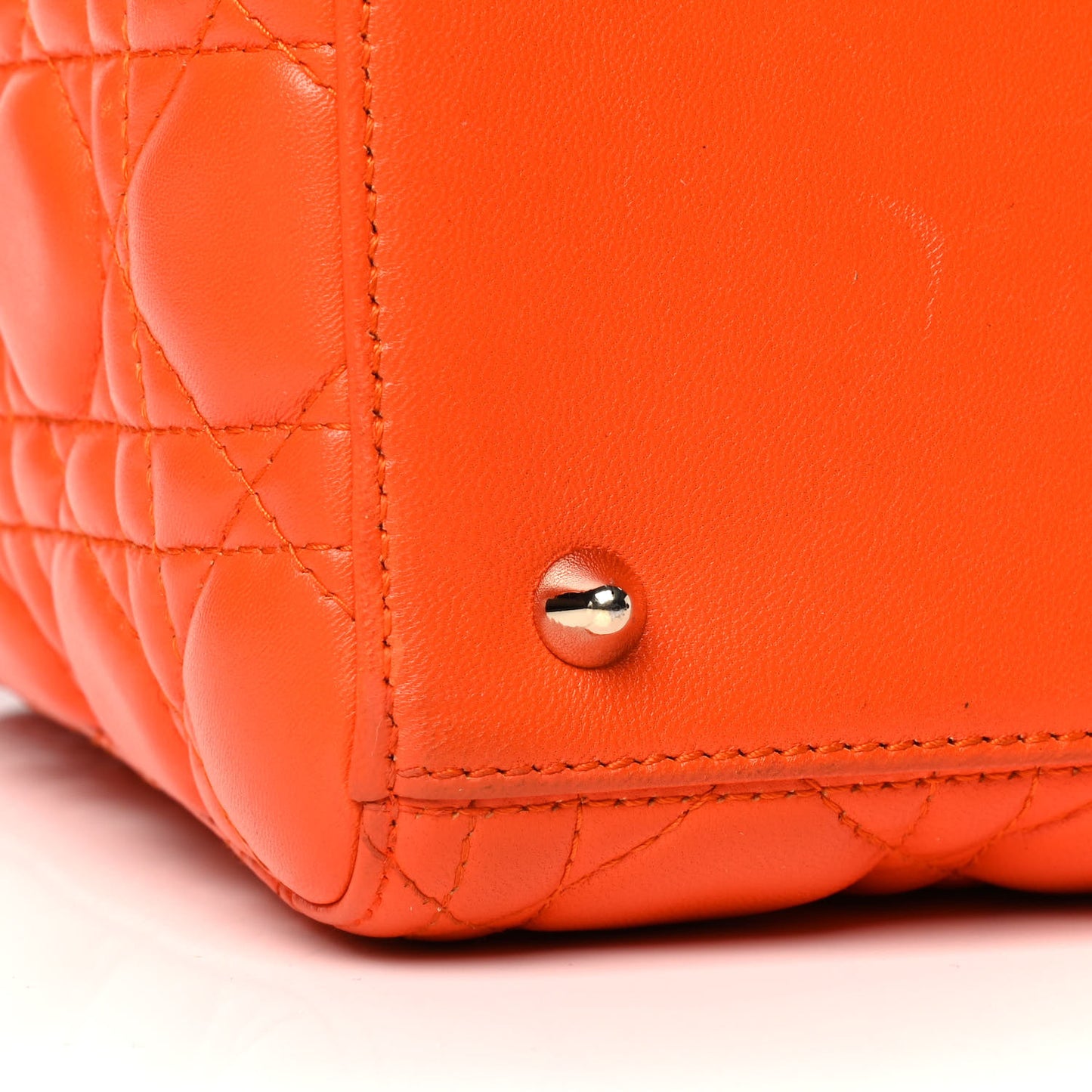 Lambskin Cannage Medium Lady Dior Orange