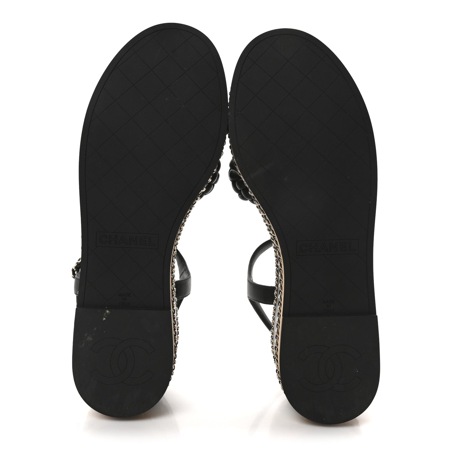 Lambskin Espadrille Braided Platform Sandals 38.5 Black