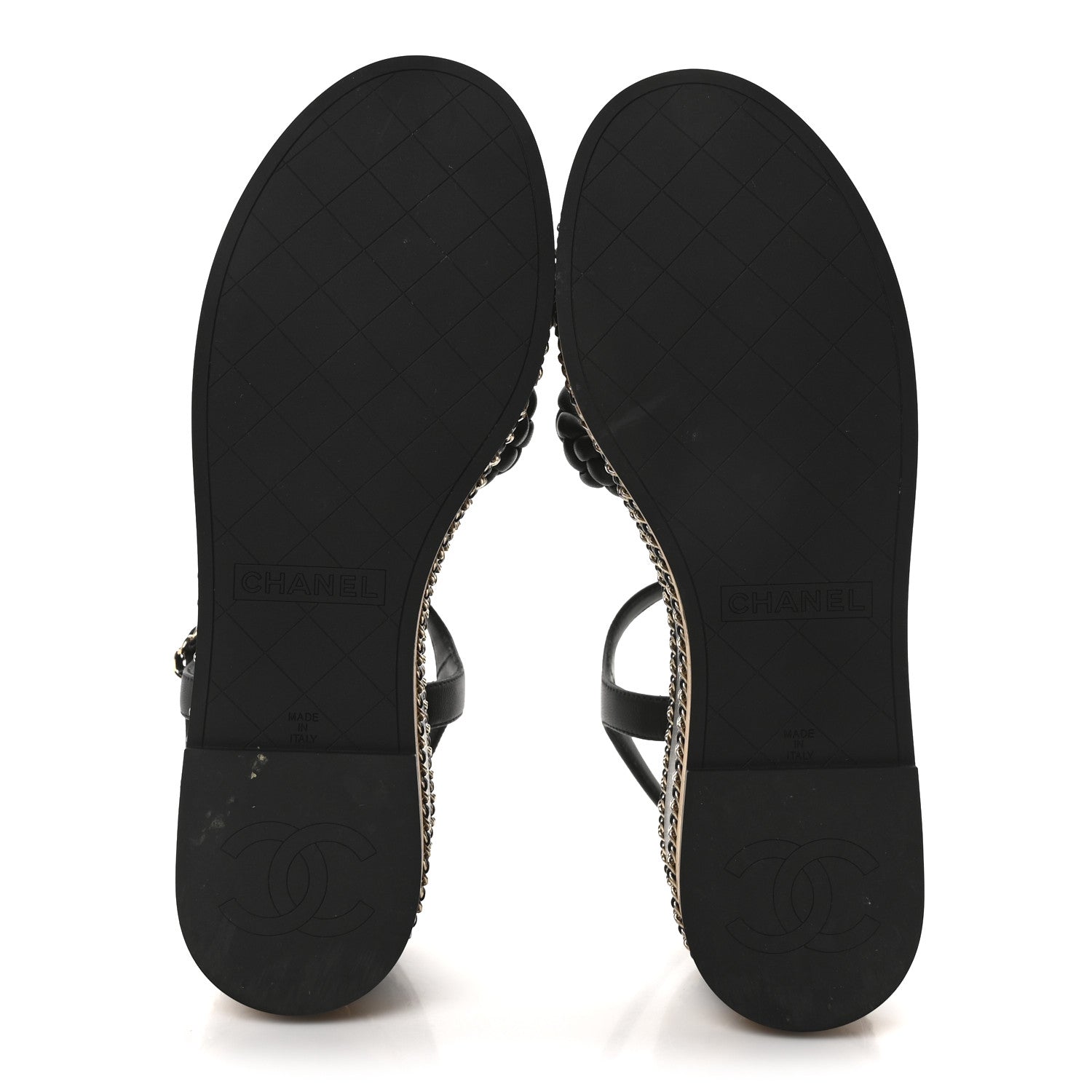 Chanel Lambskin Espadrille Braided Platform Sandals 38.5 Black 6 of 10