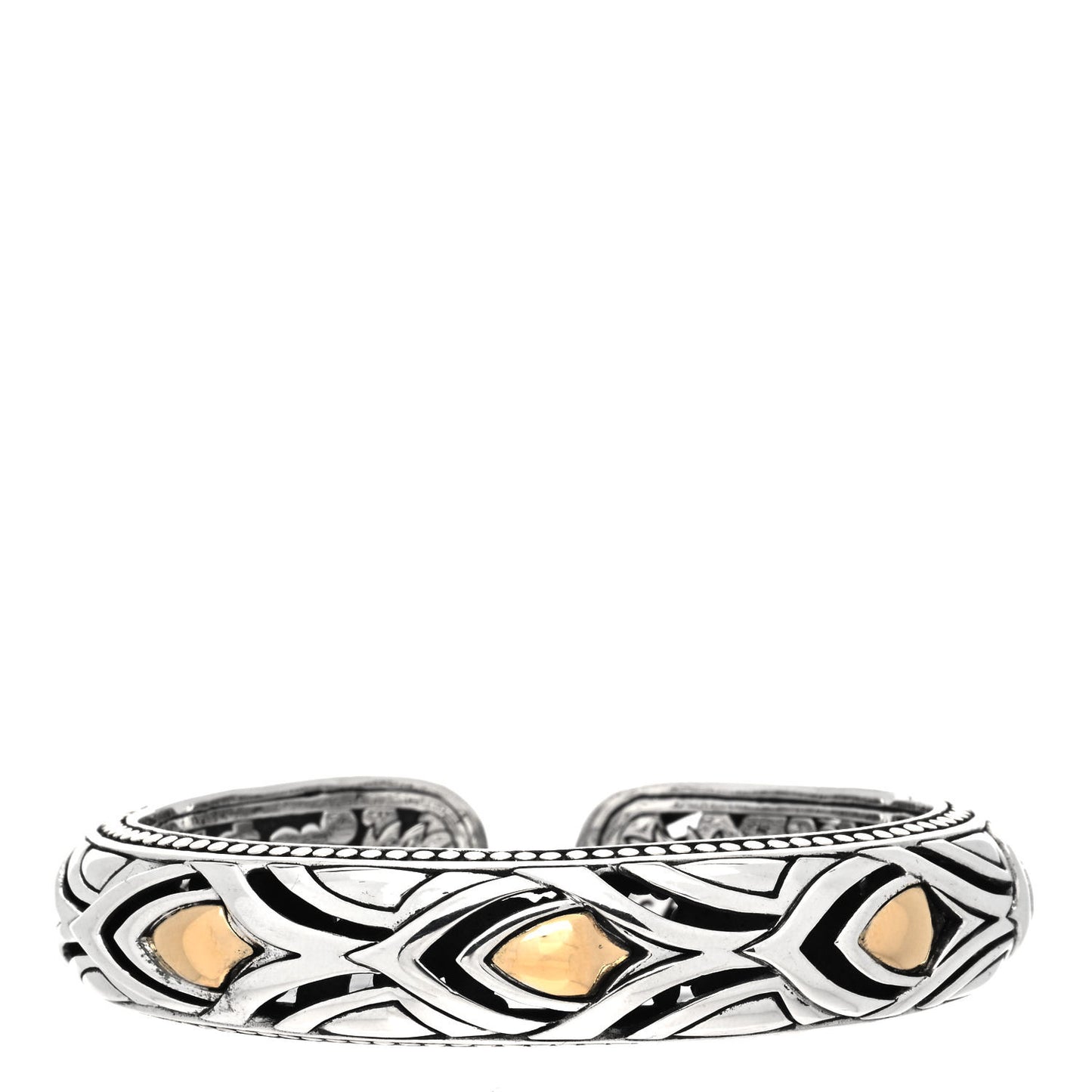 Sterling Silver 18K Yellow Gold Naga Kick Cuff Bracelet