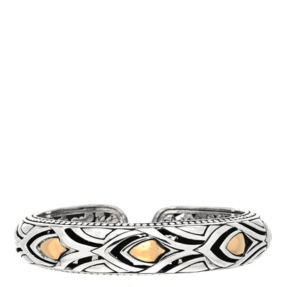 John Hardy Sterling Silver 18K Yellow Gold Naga Kick Cuff Bracelet 1 of 3