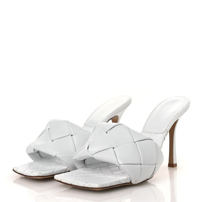 Bottega Veneta Nappa Maxi Intrecciato Lido 90mm Mule Sandals 40 Optic White 4 of 12