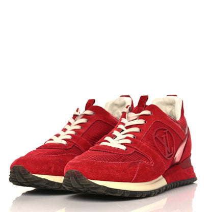 Louis Vuitton Suede Calfskin Run Away Sneakers 37.5 Rouge 2 of 10