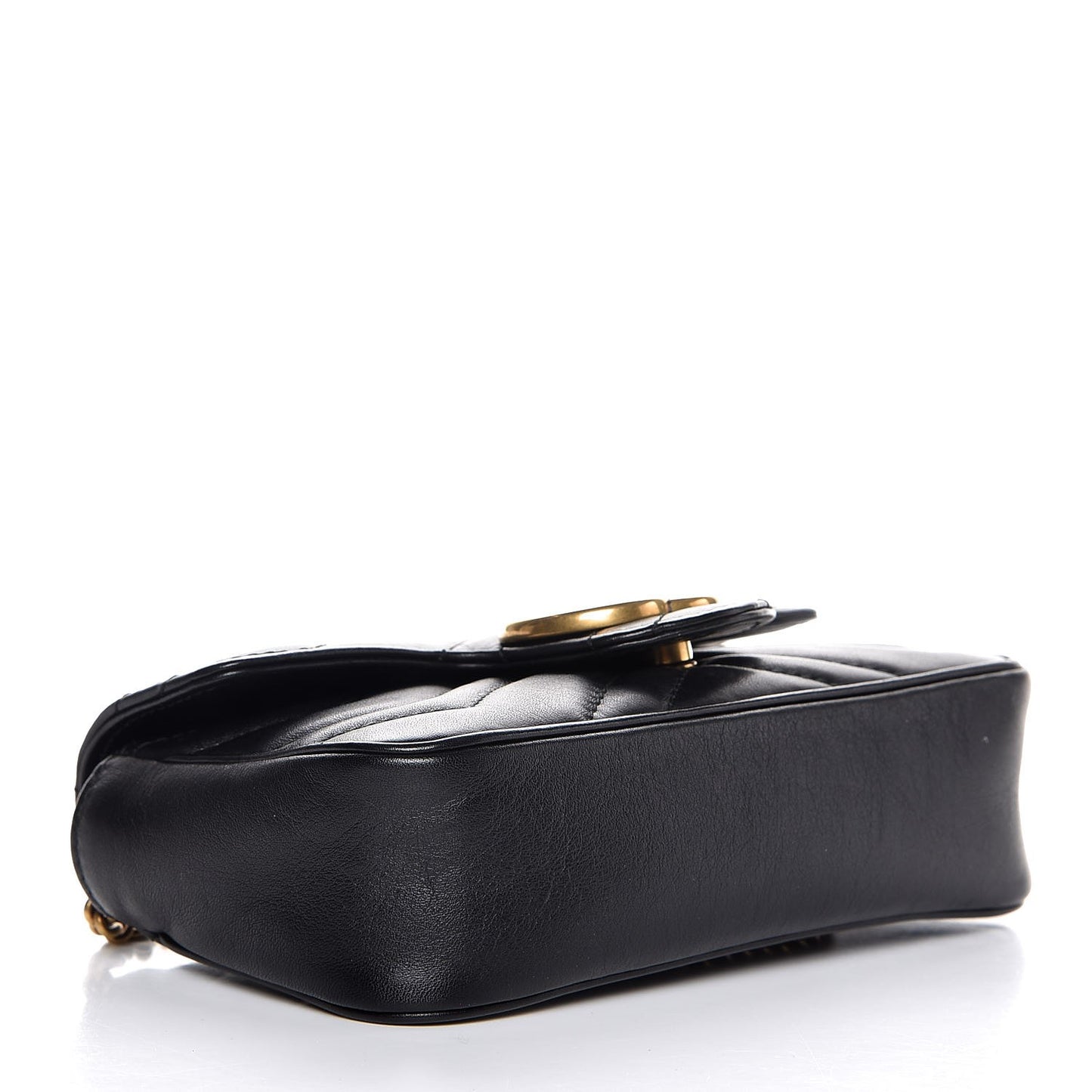 Calfskin Matelasse Super Mini GG Marmont Shoulder Bag Black