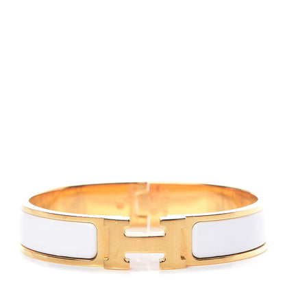 Hermes Enamel Narrow Clic Clac H Bracelet PM White 1 of 6