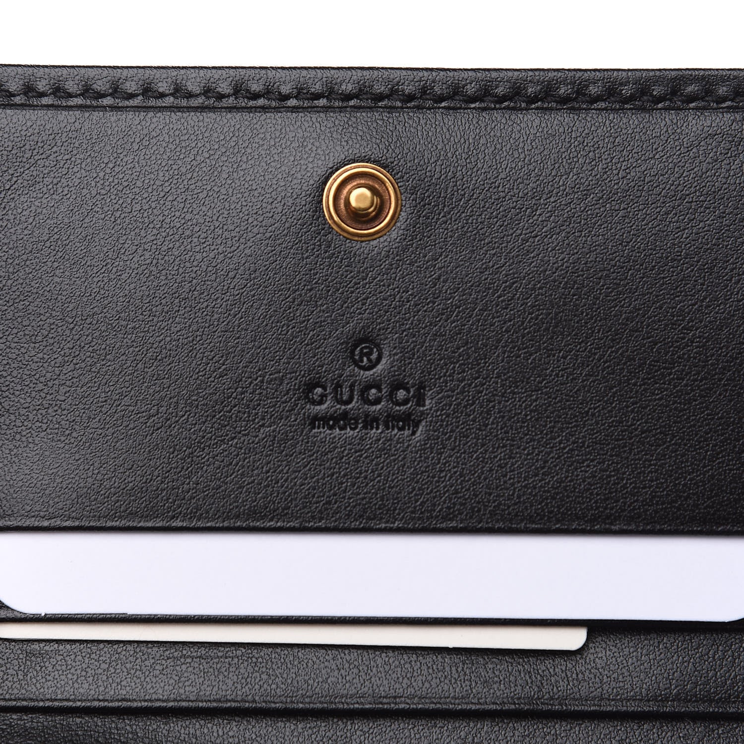 Gucci Calfskin Matelasse GG Marmont Card Case Wallet Black 5 of 8
