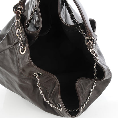 Chanel Calfskin Drawstring CC Bucket Bag Dark Brown 5 of 7