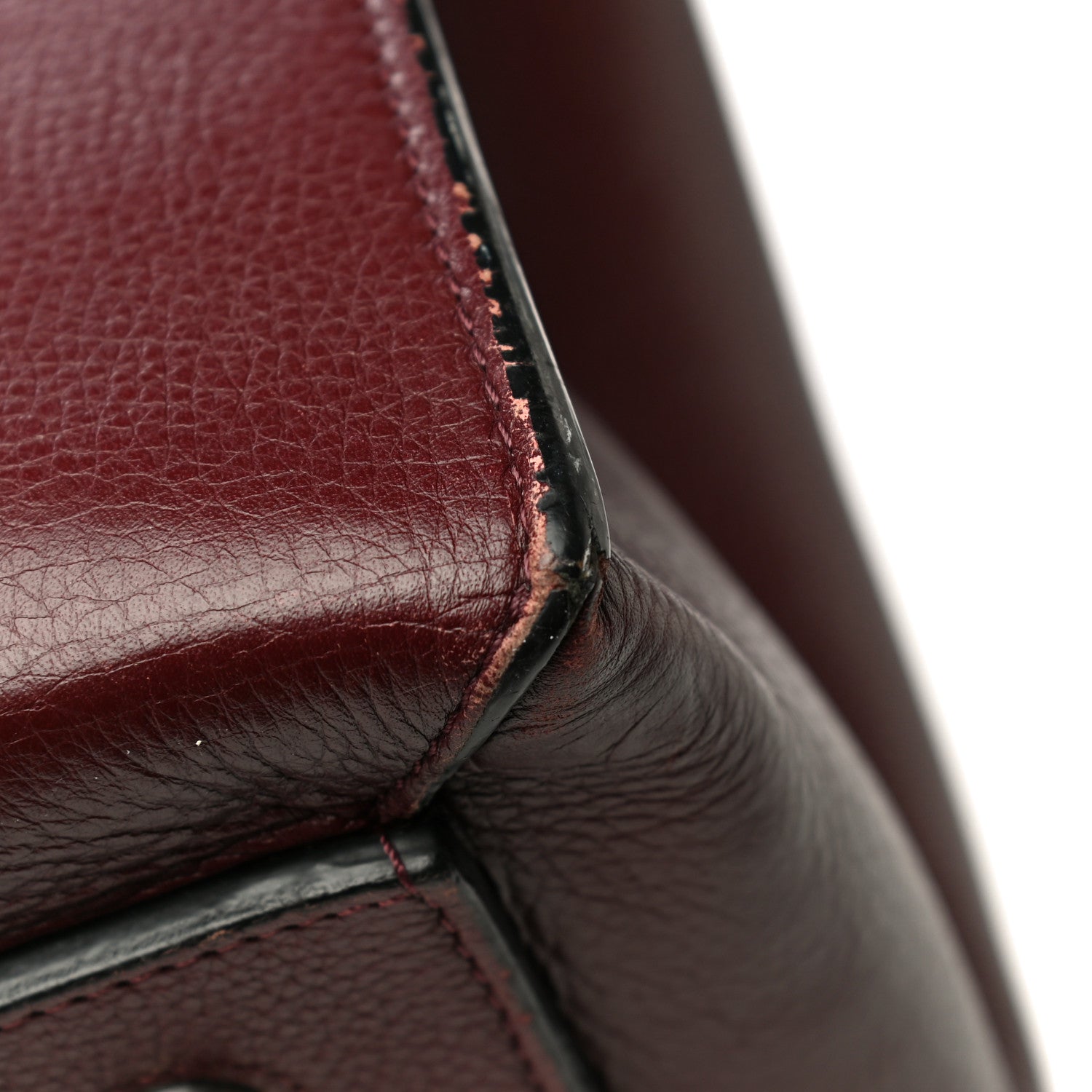 Celine Drummed Calfskin Large Edge Shoulder Bag Burgundy 28 of 32