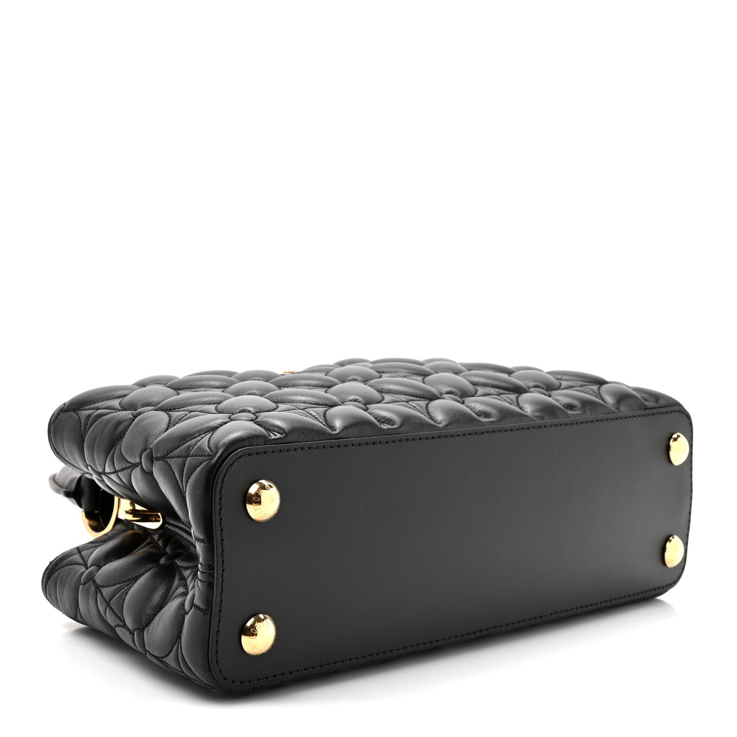 Louis Vuitton Lambskin Quilted Flower Capucines East West MM Black 5 of 12