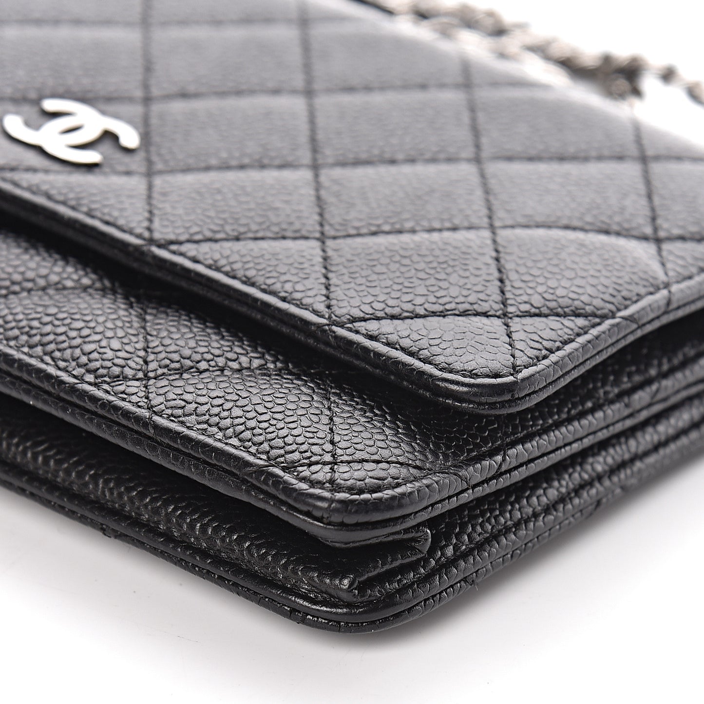 Caviar Quilted Wallet On Chain WOC Black