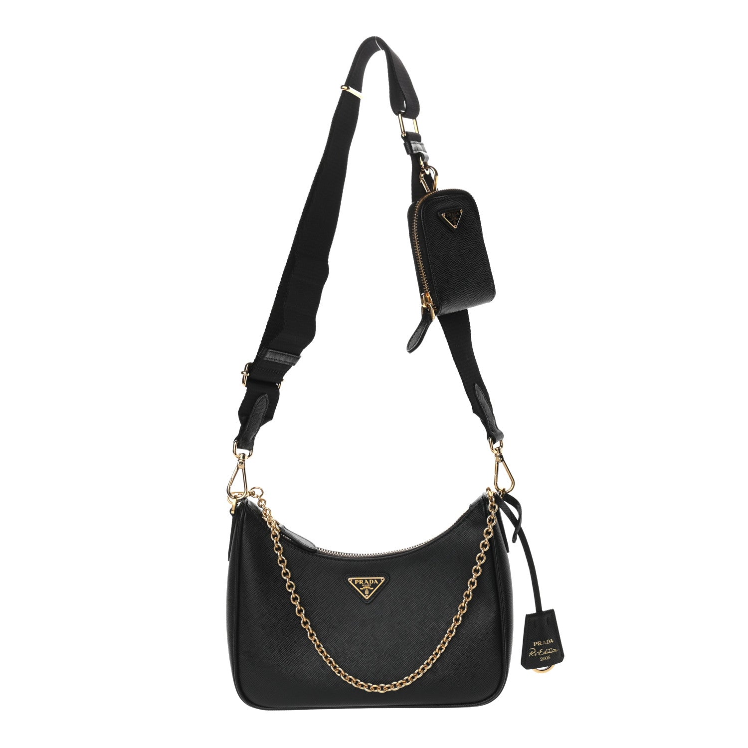 Prada Saffiano Lux Re-Edition 2005 Shoulder Bag Black 1 of 10