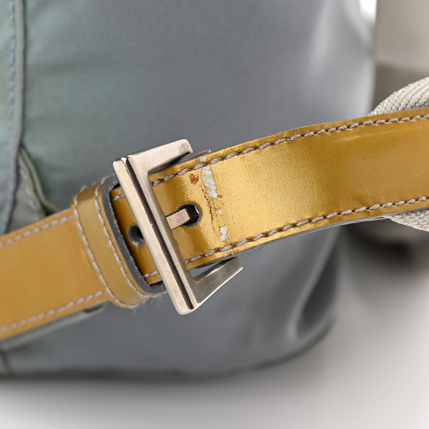 Nylon Vela Patent Backpack Argento