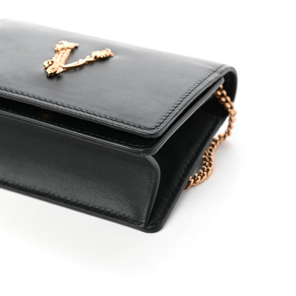 Versace Vitello Mini Virtus Chain Clutch Black 8 of 8