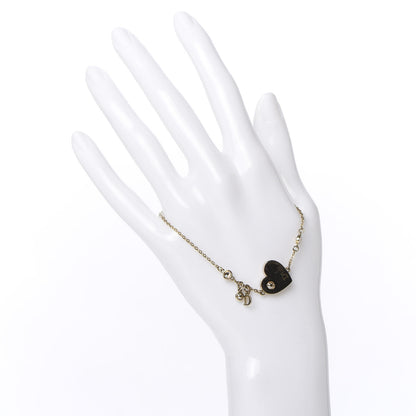 Christian Dior Crystal Heart Charms Bracelet Gold 2 of 4