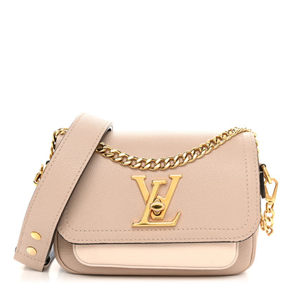 Louis Vuitton Grained Calfskin Lockme Tender Greige 1 of 9