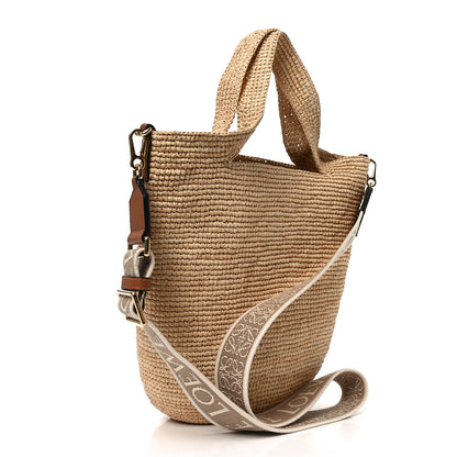 Loewe Raffia Mini Slit Tote Bag Natural Tan 2 of 11