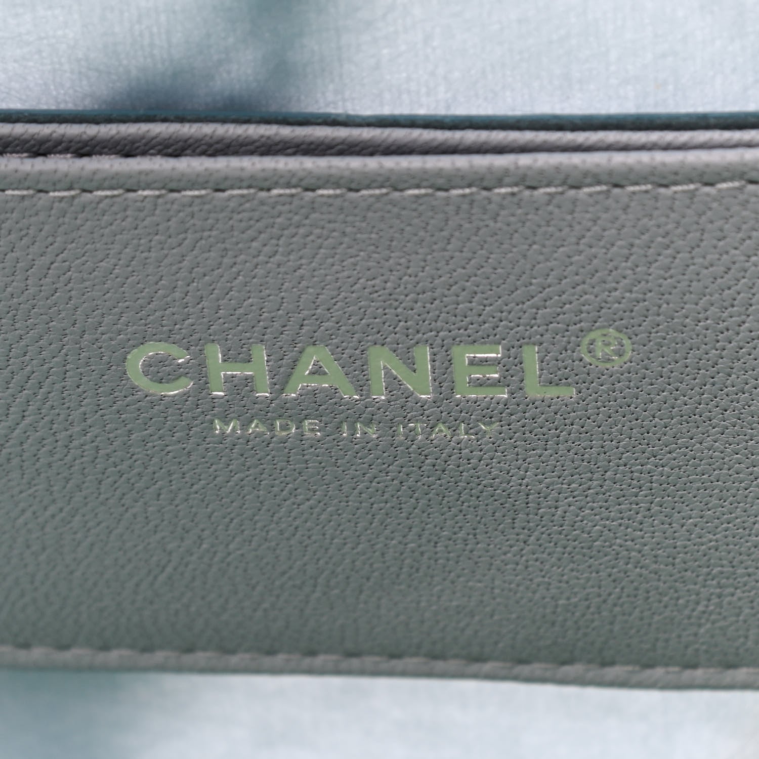 Chanel Lambskin PVC Quilted Large Coco Splash Shopping Bag Blue Green 7 of 8