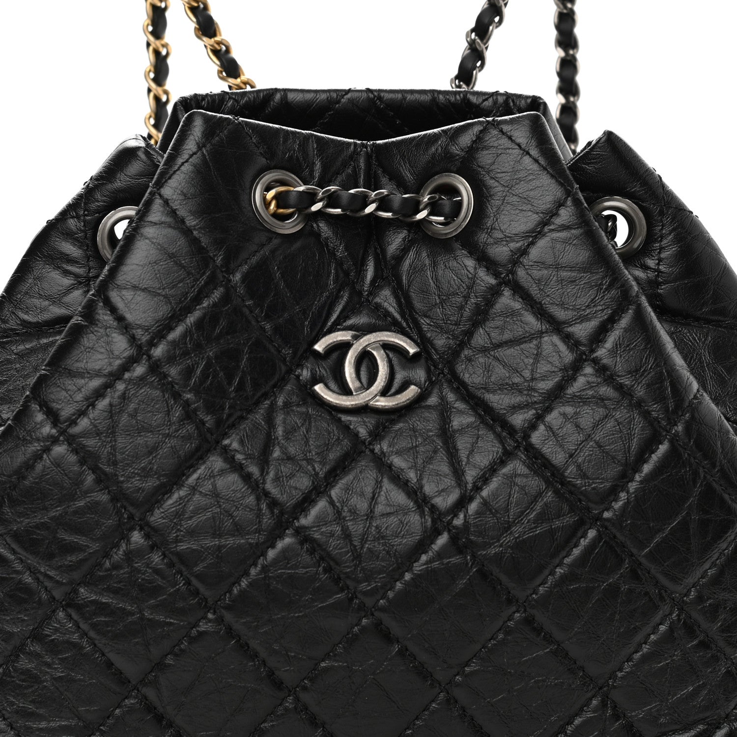 Chanel Aged Calfskin Quilted Small Gabrielle Backpack Black 8 of 11