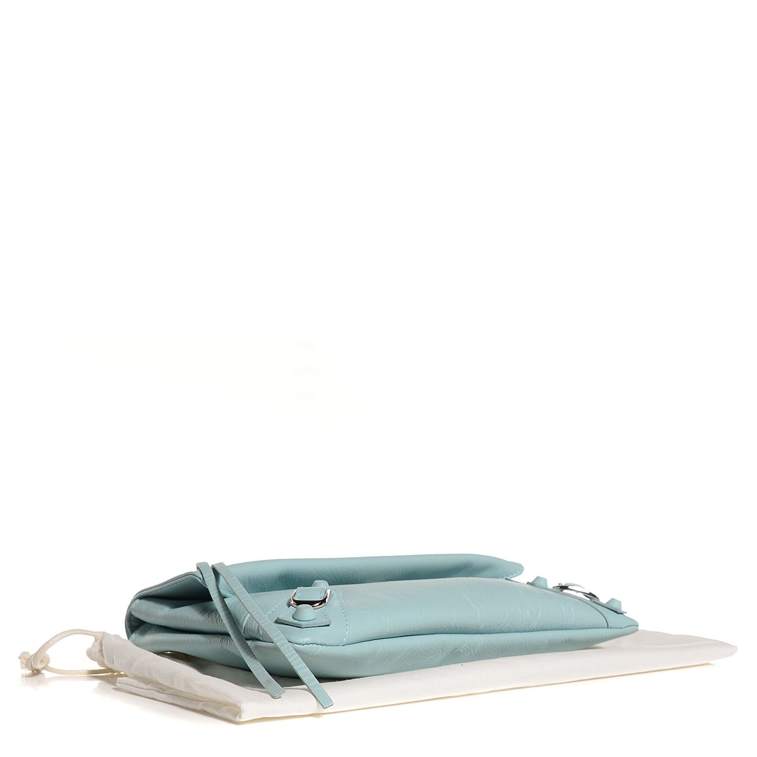 Balenciaga Matte Goatskin Rubber Covered Classic Hardware Envelope Clutch Bleu Layette 3 of 8