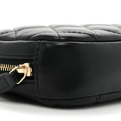 Chanel Lambskin Quilted Small Curvy Pouch Cosmetic Case Black 9 of 10