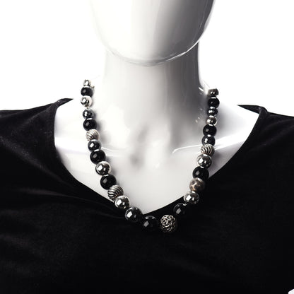 David Yurman Sterling Silver Black Onyx Hematite Elements Long Necklace 2 of 4