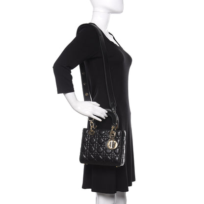 Christian Dior Lambskin Cannage Small Lucky Badges My Lady Dior Black 2 of 13