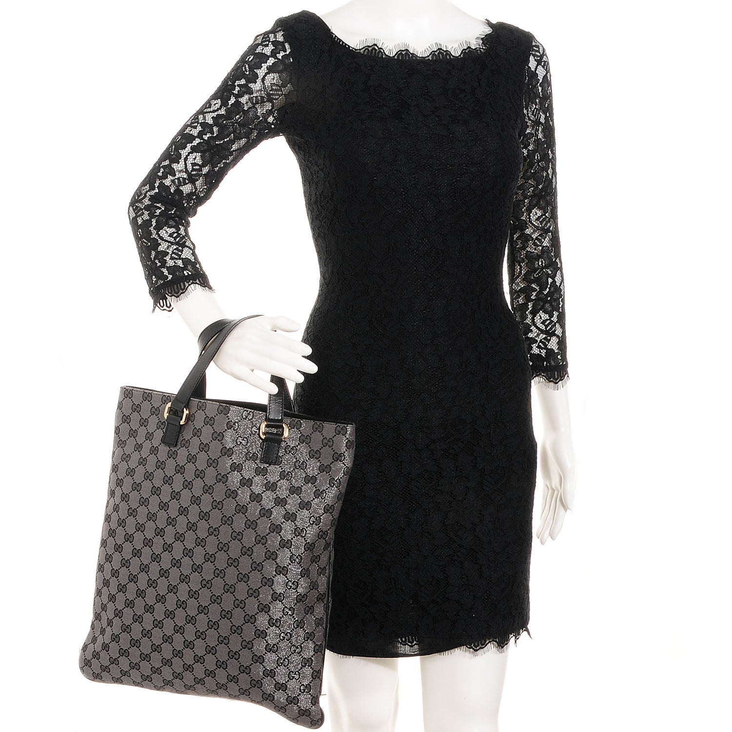 Gucci GG Monogram Flat Vertical Tote Metallic 2 of 9